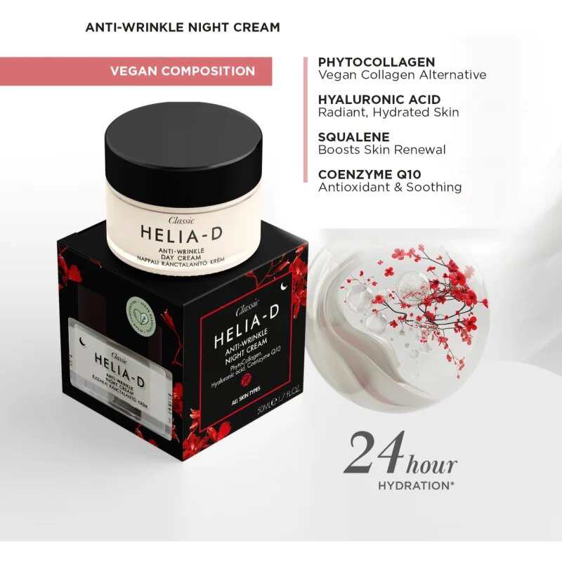Helia-D Classic hydratační noční krém proti vráskám 50 ml