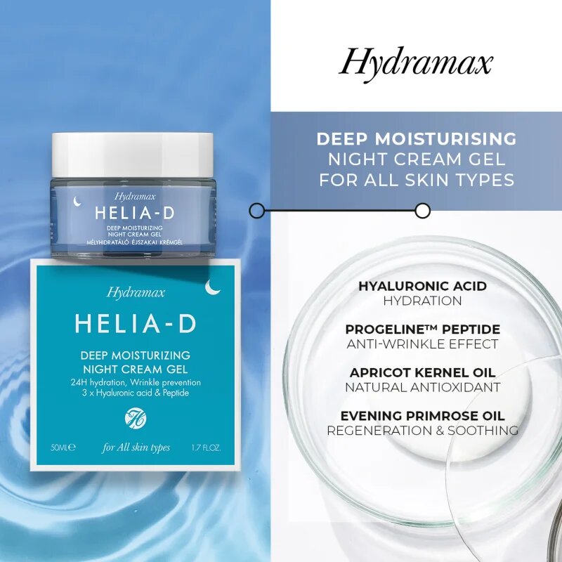 Helia-D Hydramax hydratační gel krém na noc 50 ml