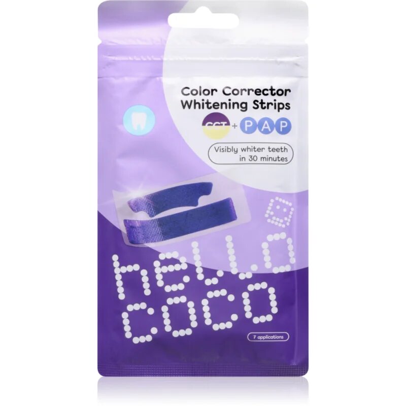 Hello Coco Color Corrector Whitening Strips bělicí pásky 7 ks
