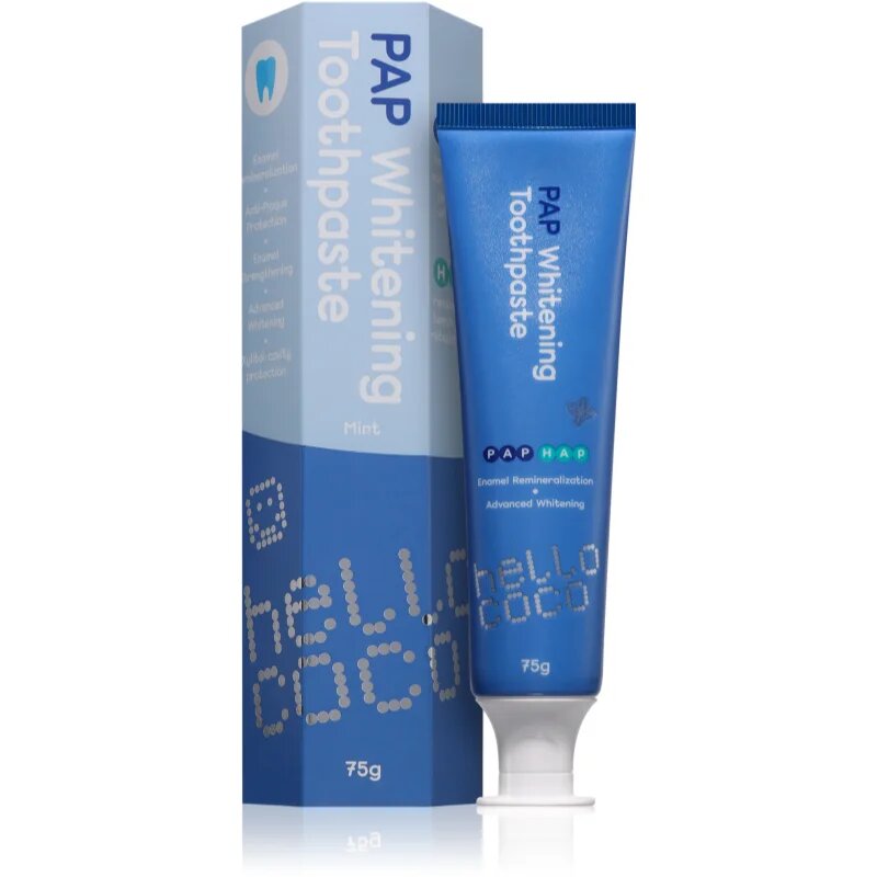 Hello Coco PAP Whitening Toothpaste bělicí zubní pasta s příchutí Mint 75 g