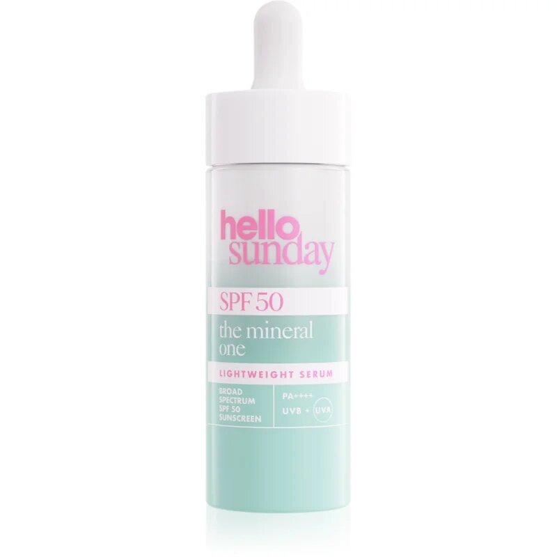 hello sunday the mineral one lightweight serum drops lehké sérum SPF 50 30 ml