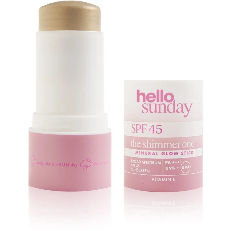 hello sunday the shimmer one mineral glow stick minerální ochranná tyčinka na citlivá místa SPF 45 20 g