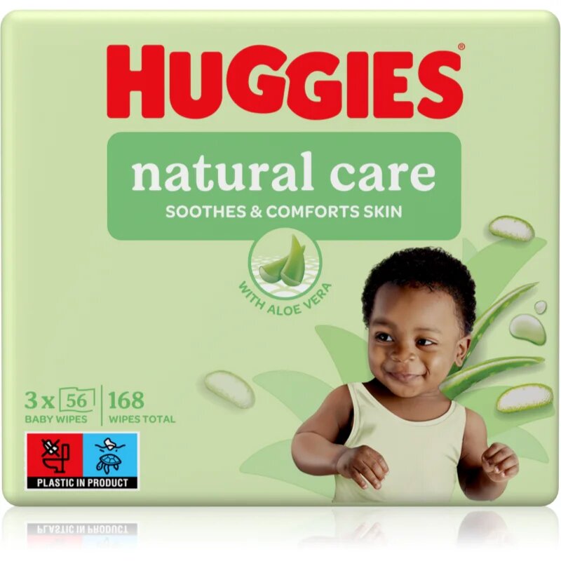 Huggies Natural Care čisticí ubrousky 3x56 ks