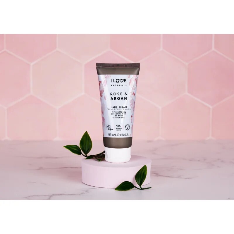I Love Naturals Rose & Argan hydratační krém na ruce s vůní růží 100 ml