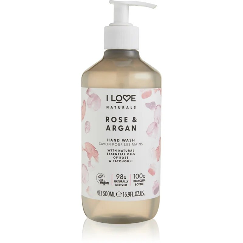 I Love Naturals Rose & Argan tekuté mýdlo na ruce 500 ml