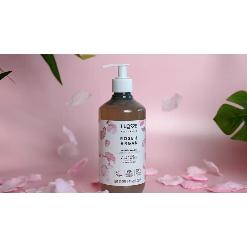I Love Naturals Rose & Argan tekuté mýdlo na ruce 500 ml