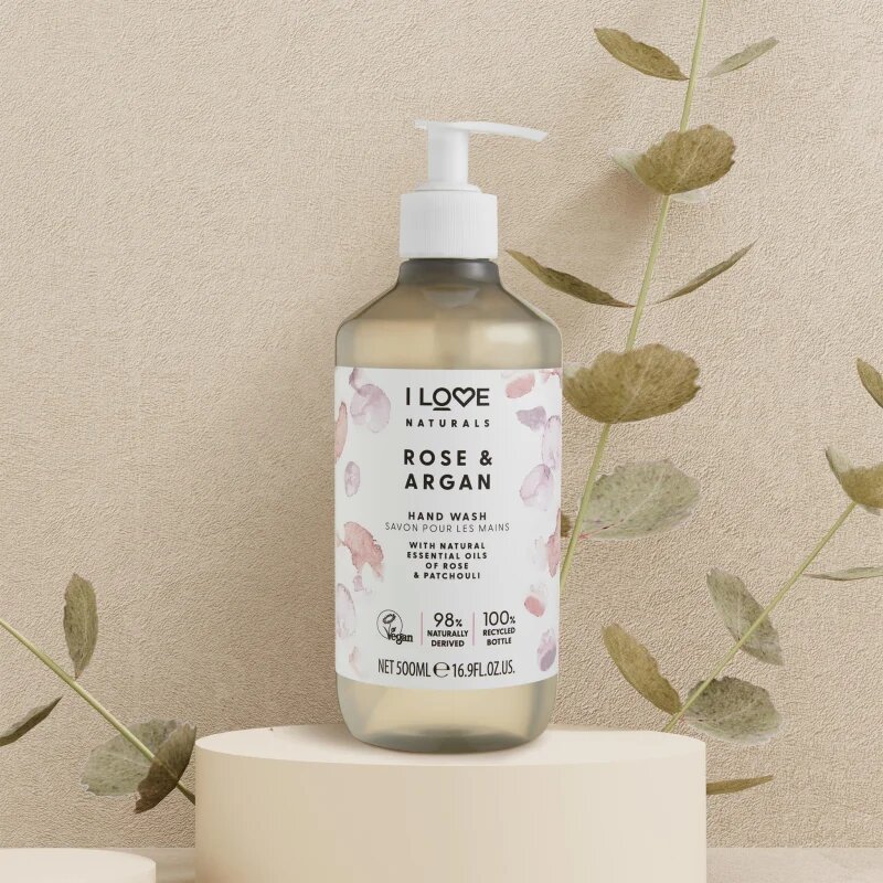 I Love Naturals Rose & Argan tekuté mýdlo na ruce 500 ml