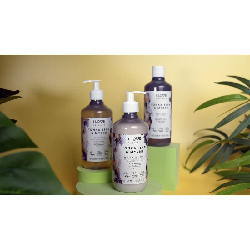 I Love Naturals Tonka Bean & Myrrh sprchový gel 500 ml