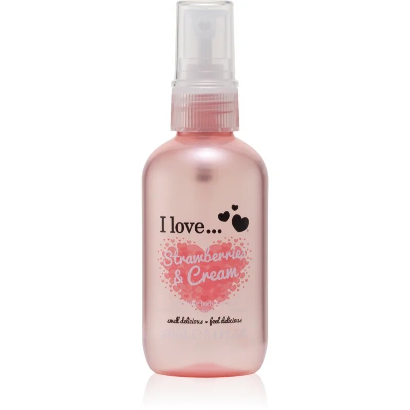 I Love Strawberries & Cream osvěžující tělový sprej pro ženy 100 ml