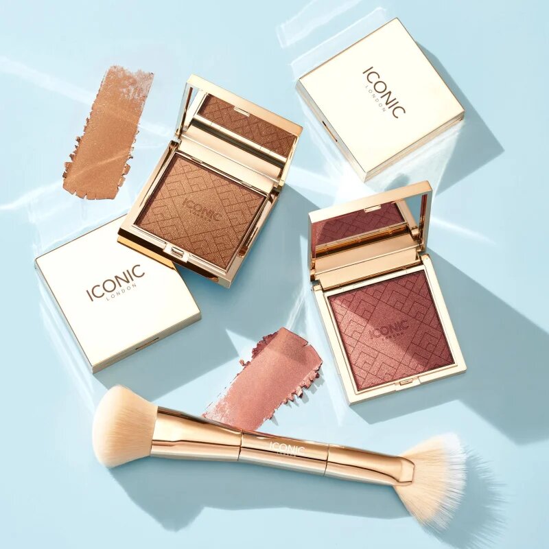 ICONIC London Cheek Glow Duo Brush oboustranný štětec 1 ks