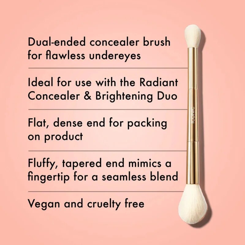 ICONIC London Highlight & Blush Brush oboustranný štětec na tvářenku a konturování 1 ks