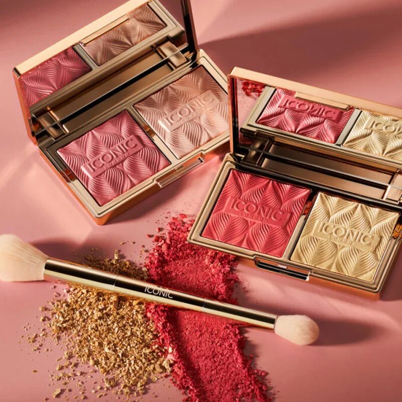 ICONIC London Highlight & Blush Brush oboustranný štětec na tvářenku a konturování 1 ks