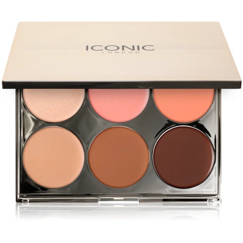 ICONIC London Multi-Use Cream Blush Bronze and Highlight Palette multifunkční paleta na obličej 6x3.2 g
