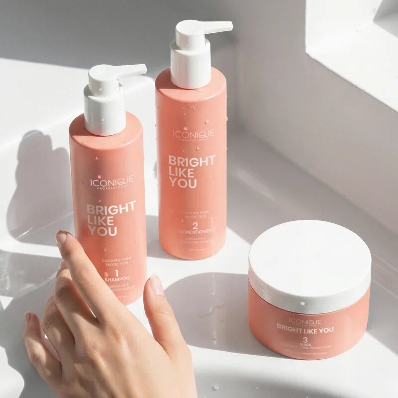 ICONIQUE Professional BRIGHT LIKE YOU Colour & Shine Protection Mask obnovující ochranná maska pro barvené vlasy 200 ml