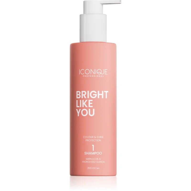 ICONIQUE Professional BRIGHT LIKE YOU Colour & Shine Protection Shampoo obnovující šampon pro barvené vlasy 250 ml