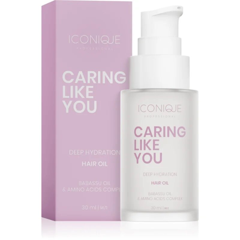 ICONIQUE Professional CARING LIKE YOU Deep Hydration hydratační olej pro suché a poškozené vlasy 30 ml