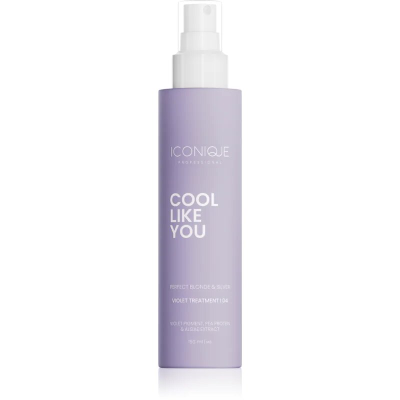 ICONIQUE Professional COOL LIKE YOU Perfect Blonde & Silver Violet bezoplachová péče neutralizující žluté tóny 150 ml