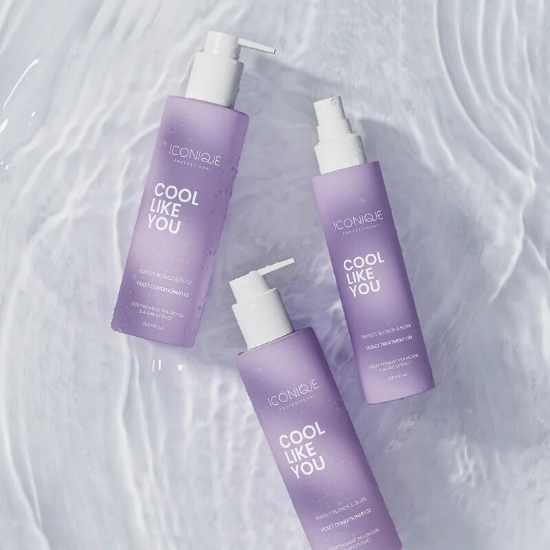 ICONIQUE Professional COOL LIKE YOU Perfect Blonde & Silver Violet bezoplachová péče neutralizující žluté tóny 150 ml