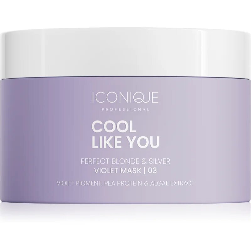 ICONIQUE Professional COOL LIKE YOU Perfect Blonde & Silver Violet maska na vlasy neutralizující žluté tóny 200 ml