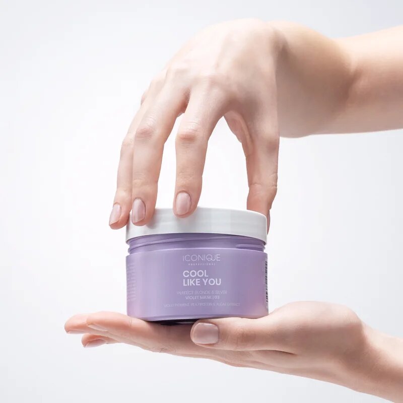 ICONIQUE Professional COOL LIKE YOU Perfect Blonde & Silver Violet maska na vlasy neutralizující žluté tóny 200 ml