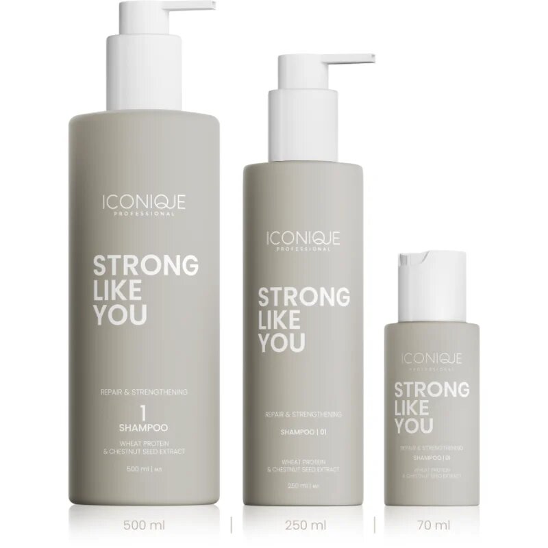ICONIQUE Professional STRONG LIKE YOU Repair & Strengthening regenerační šampon pro poškozené vlasy 500 ml