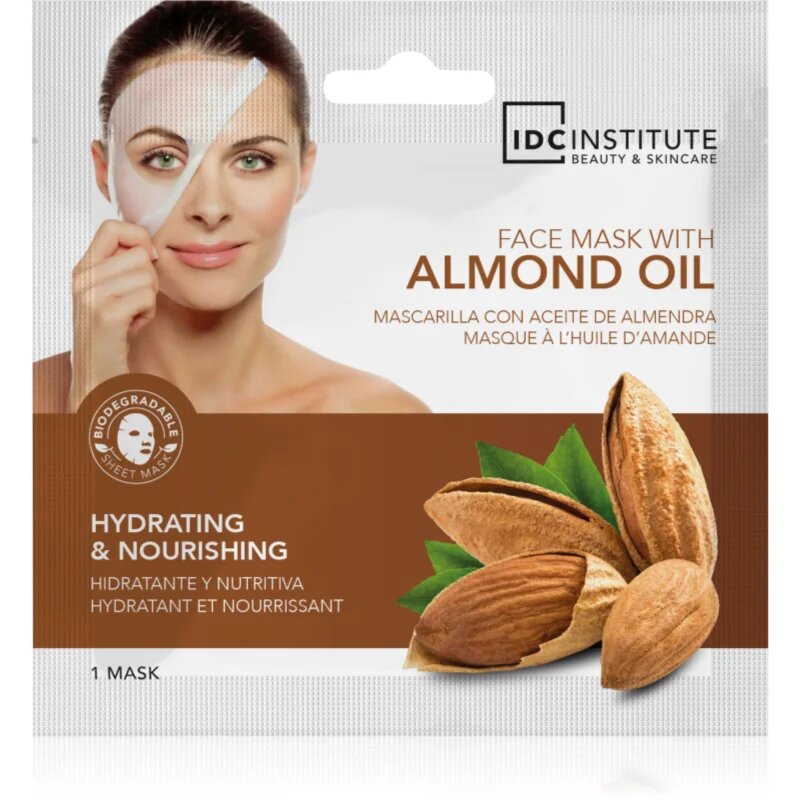 IDC INSTITUTE Almond Oil jednorázová platýnková maska na obličej 1 ks