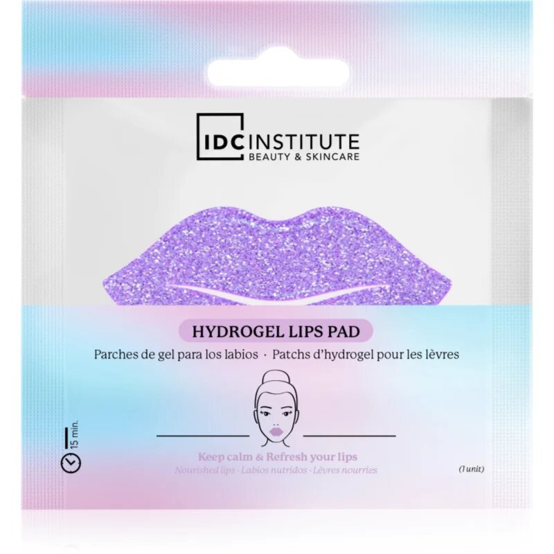 IDC INSTITUTE Glitter Lip Purple hydrogelová maska na rty 1 ks