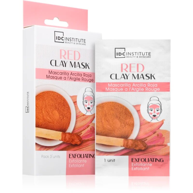 IDC INSTITUTE Red Clay Mask exfoliační maska 3x8 g