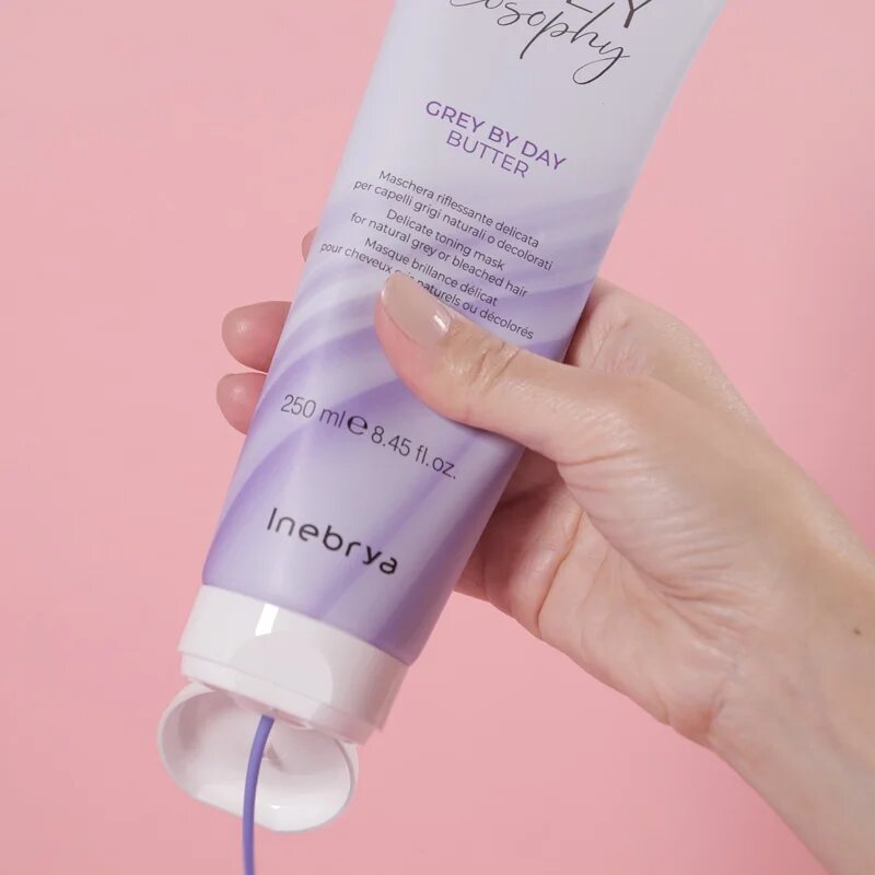 Inebrya Greylosophy Grey By Day Butter maska na vlasy pro šedivé vlasy 250 ml