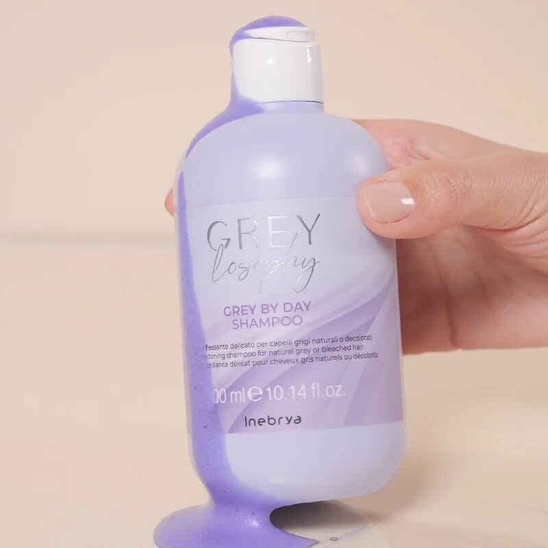Inebrya Greylosophy Grey By Day Shampoo tónovací šampon pro šedivé vlasy 300 ml