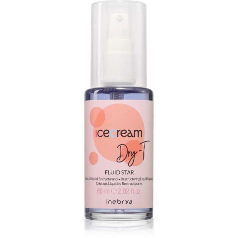 Inebrya Ice Cream Dry-T Fluid Star tekuté krystaly pro suché a barvené vlasy 60 ml
