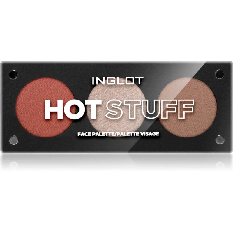 Inglot Face Palette rozjasňovač bronzer a tvářenka odstín HOT STUFF 7.2 g
