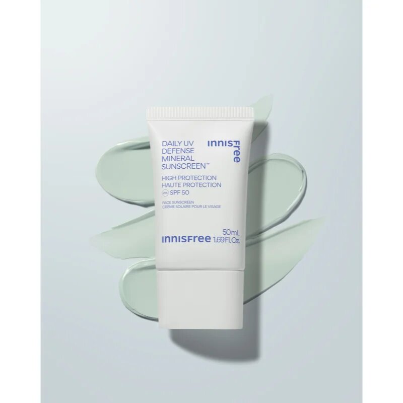 innisfree Daily UV Defense Mineral Sunscreen minerální ochranný fluid na obličej SPF 50 50 ml