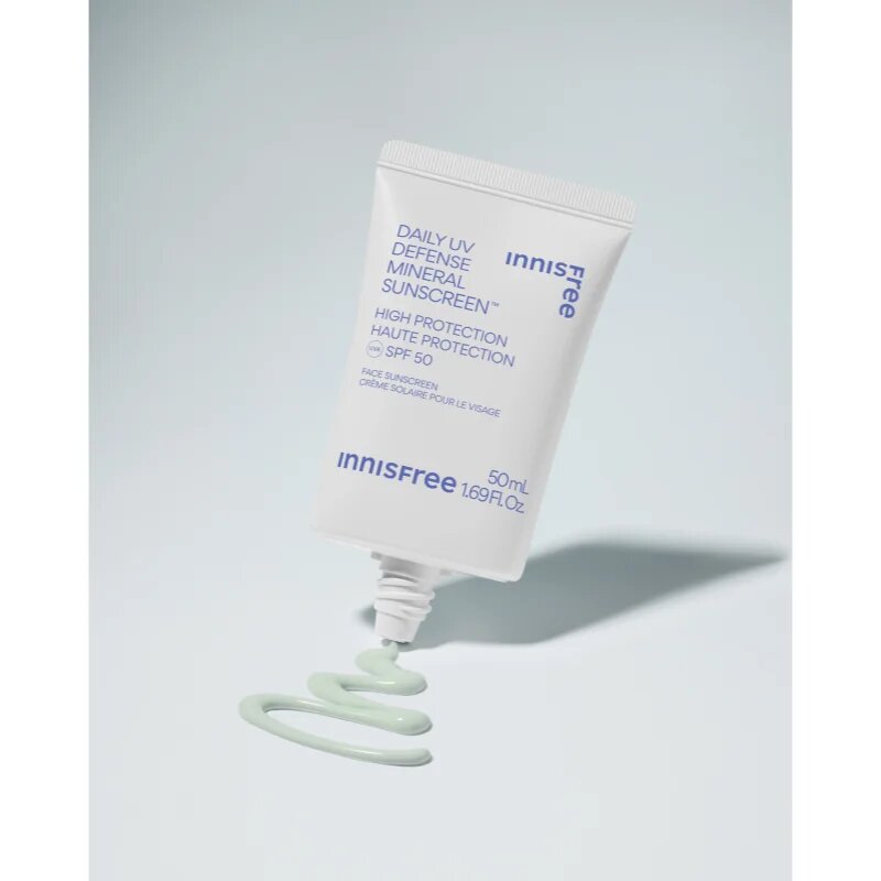 innisfree Daily UV Defense Mineral Sunscreen minerální ochranný fluid na obličej SPF 50 50 ml