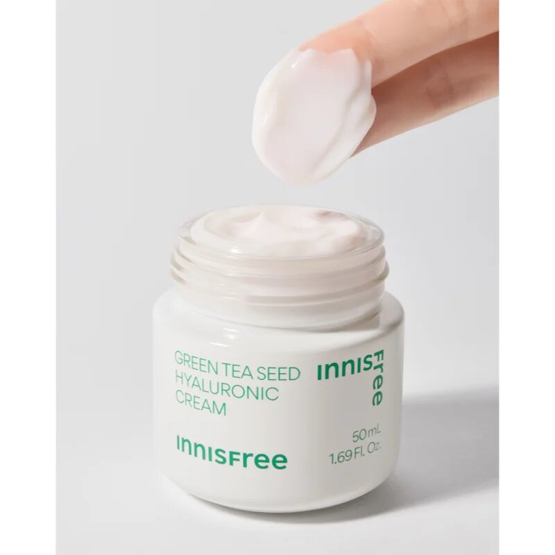 innisfree Green Tea Seed Hyaluronic Cream hydratační pleťový krém se zklidňujícím účinkem 50 ml