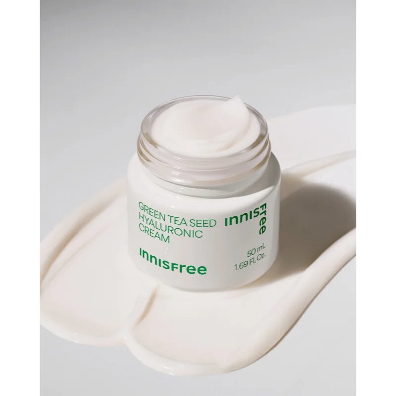 innisfree Green Tea Seed Hyaluronic Cream hydratační pleťový krém se zklidňujícím účinkem 50 ml