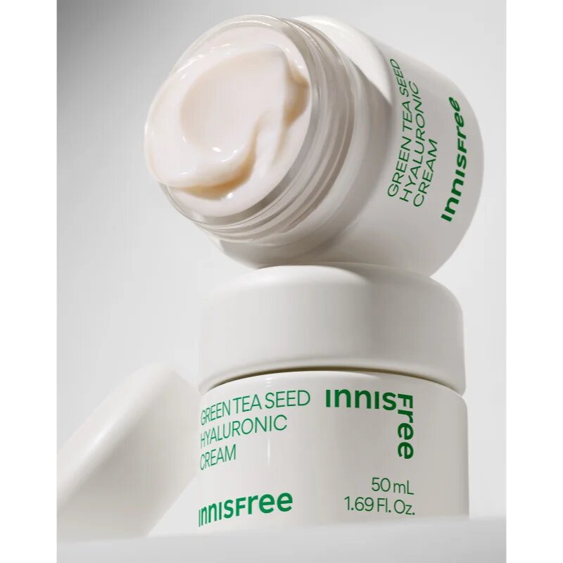 innisfree Green Tea Seed Hyaluronic Cream hydratační pleťový krém se zklidňujícím účinkem 50 ml