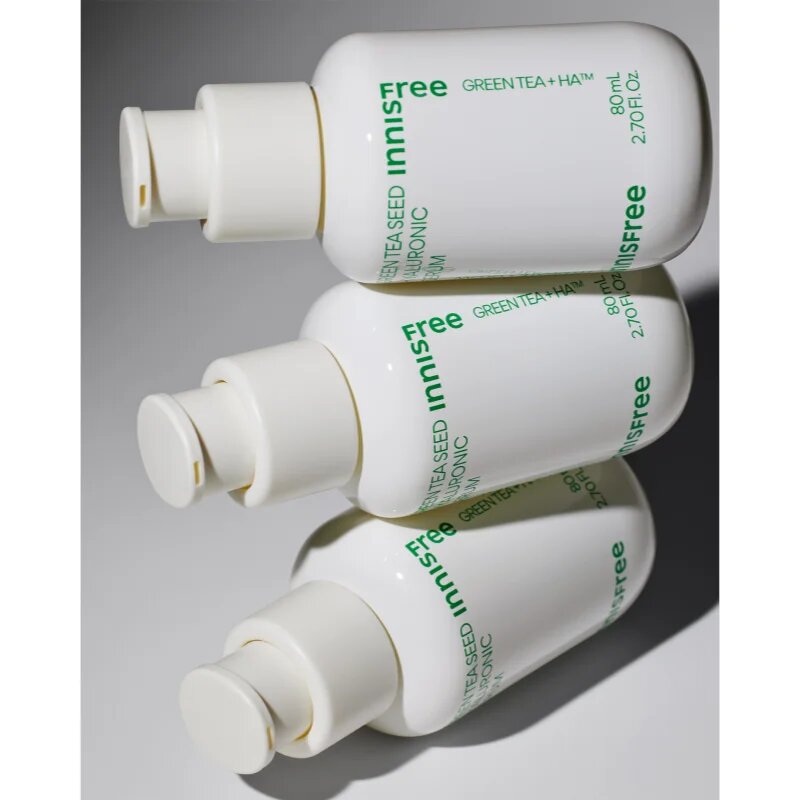 innisfree Green Tea Seed Hyaluronic Serum zklidňující pleťové sérum pro rozjasnění a hydrataci 80 ml