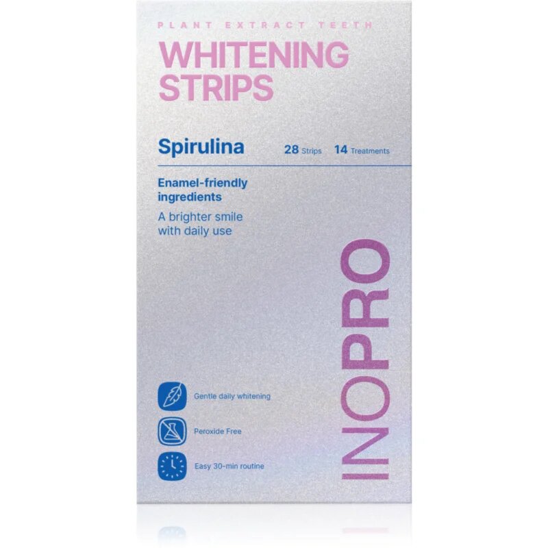 InoPro Green Whitening Strips Spirulina bělicí pásky na zuby bez peroxidu 28 ks