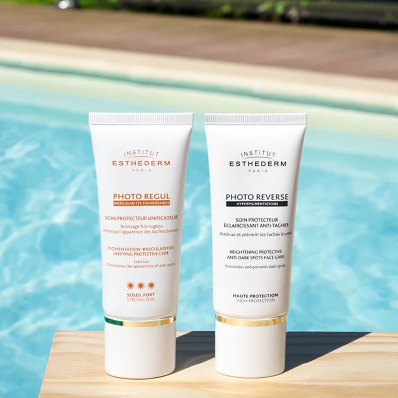 Institut Esthederm Photo Reverse Brightening Protective Anti-Dark Spots Face Care rozjasňující ochranná péče proti pigmentovým skvrnám s vysokou UV oc