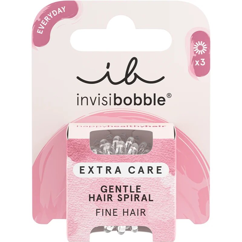 invisibobble Extra Care Crystal Clear gumičky do vlasů 3 ks
