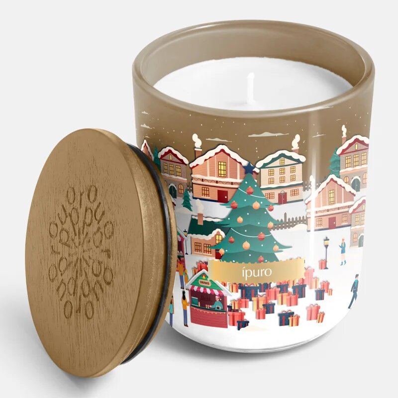 ípuro Christmas Town Glamour Night vonná svíčka s víkem 270 g