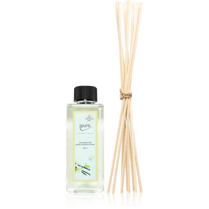 ípuro Essentials Soft Vanilla náplň do aroma difuzérů + náhradní tyčinky do aroma difuzérů 200 ml