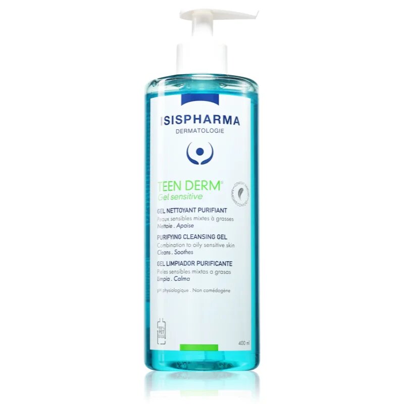 ISISPHARMA Teen Derm Gel Sensitive čisticí gel pro mastnou pleť se sklonem k akné 400 ml