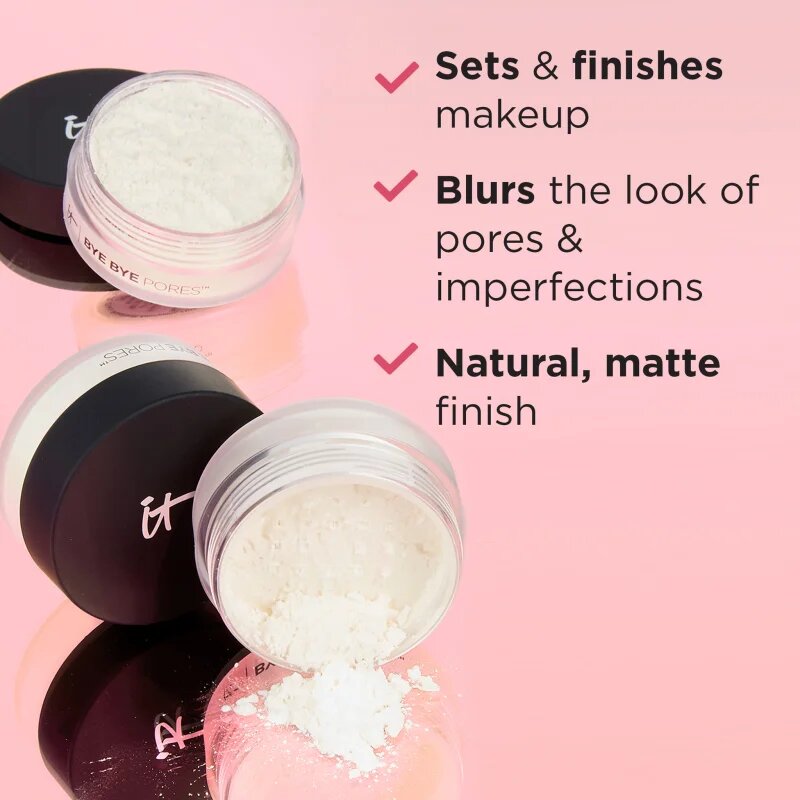 IT Cosmetics Bye Bye Pores Poreless Finish Loose Setting Powder rozjasňující sypký pudr pro sametový vzhled pleti odstín Translucent 6.8 g