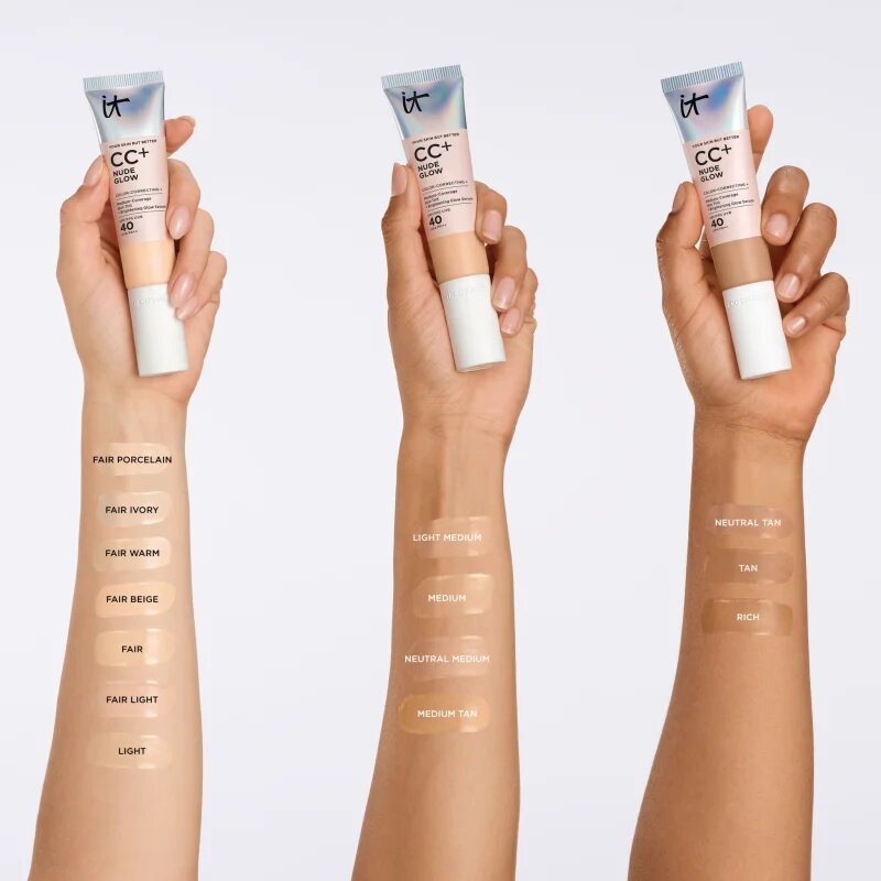 IT Cosmetics Your Skin But Better CC + Nude Glow CC krém pro rozjasnění pleti SPF 40 Fair Ivory 32 ml