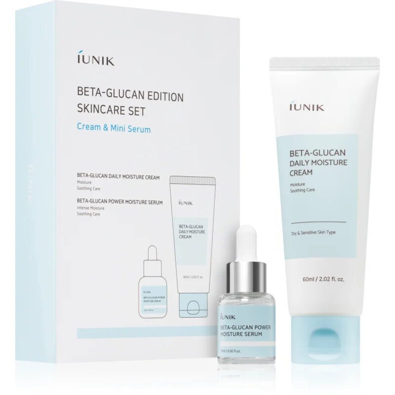 iUnik Beta Glucan Skincare Set dárková sada pro intenzivní hydrataci pleti