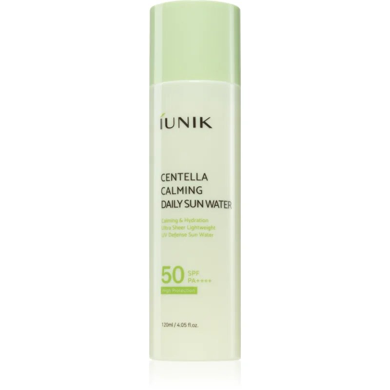 iUnik Centella Calming Daily Sun Water zklidňující tonikum SPF 50+ 120 ml