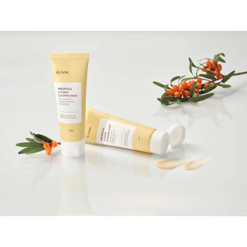 iUnik Propolis Vitamin noční maska pro obnovu pleti s multivitamínovým komplexem 60 ml