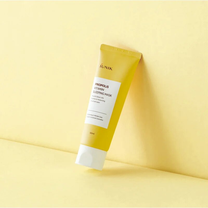 iUnik Propolis Vitamin noční maska pro obnovu pleti s multivitamínovým komplexem 60 ml